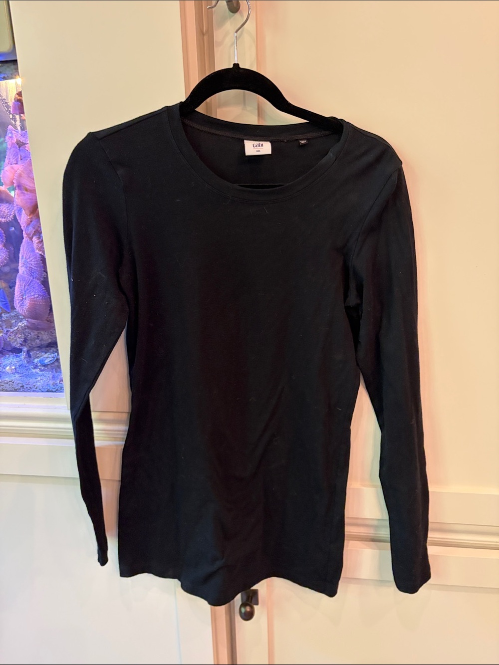 CAbi Black Long Sleeve Crewneck Top -